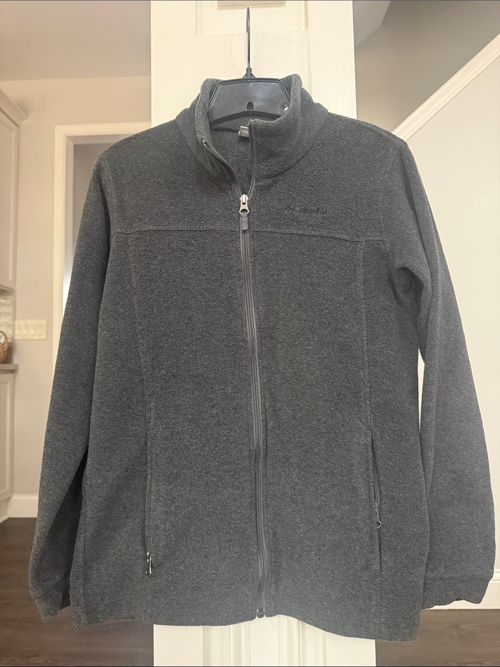 Columbia Girls Youth Charcoal Gray Full-Zip Teddy Fleece Jacket L (14/16) - Picture 2 of 7